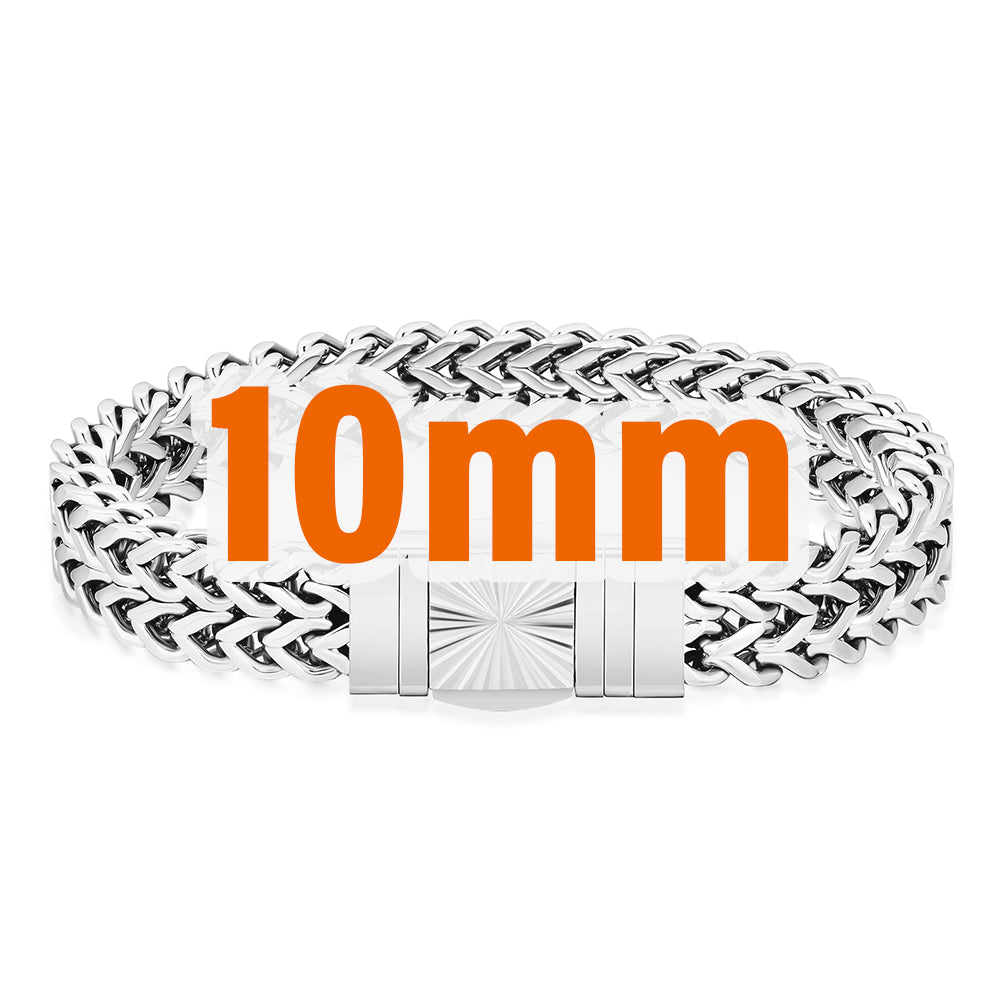 New 10mm 4-Sided Franco Bracelet with Embossed Clasp