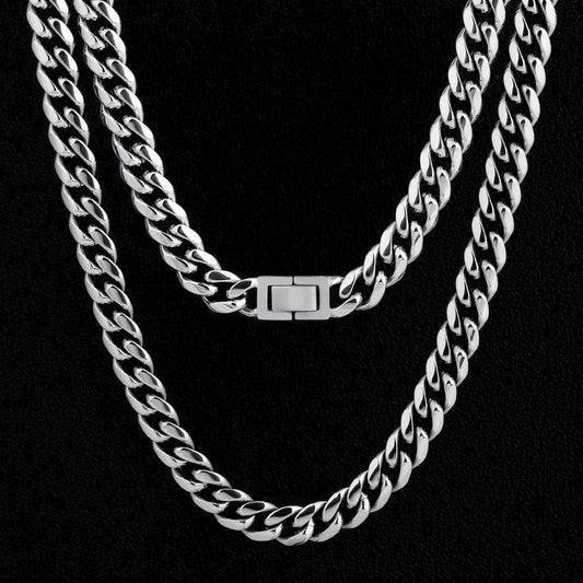 Wholesale 10mm Mens Miami Cuban Link Chain Stainless Steel Hip Hop Necklace