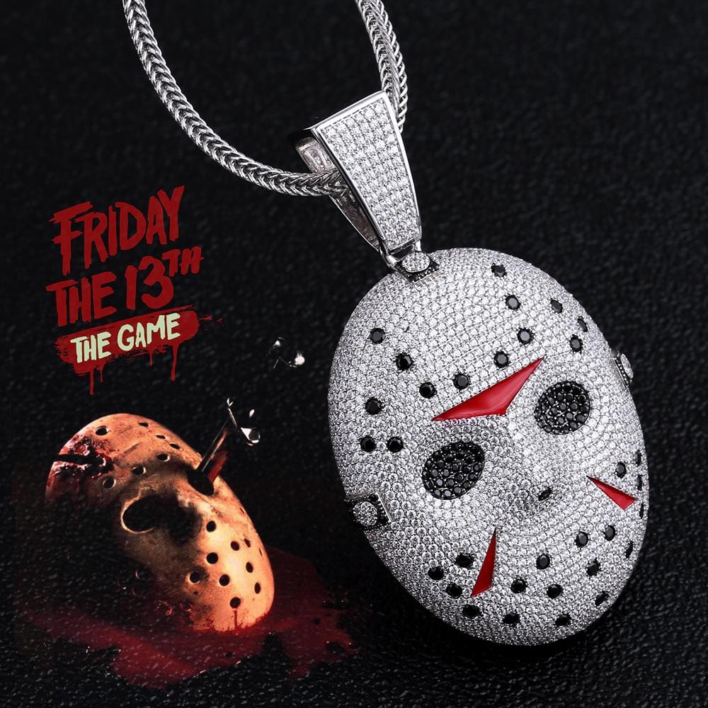 Wholesale Hip Hip Custom Pendants Iced Out Jason Voorhees Mask Necklace Pendant For Horror Halloween Jewelry