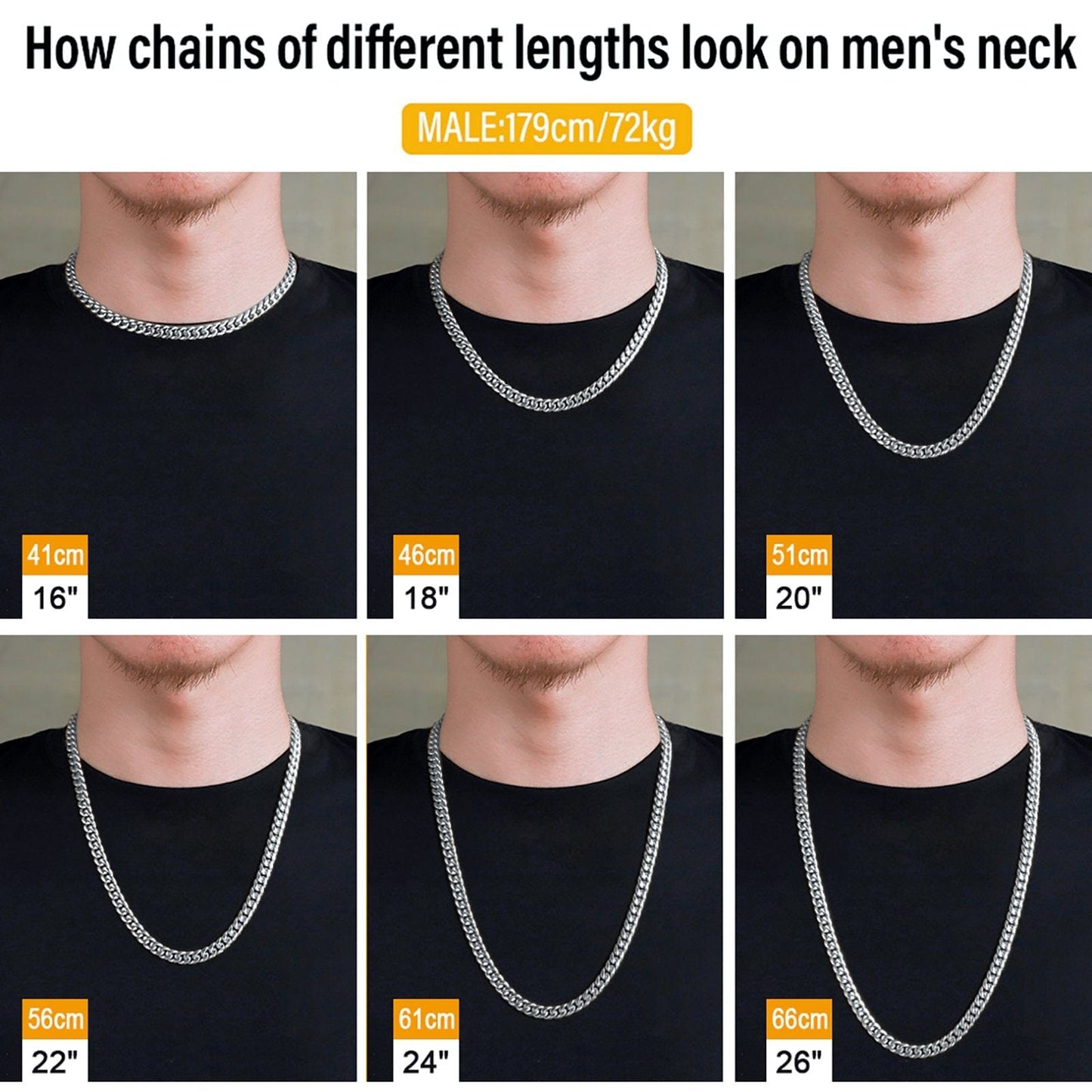 Hip Hop Necklaces Wholsale 8mm Titanium Stainless Steel Miami Curb Chain Necklace Plated Silver Gold