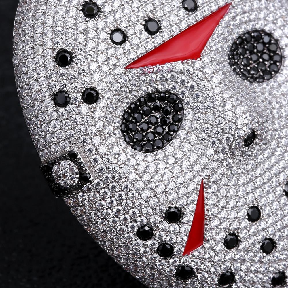 Wholesale Hip Hip Custom Pendants Iced Out Jason Voorhees Mask Necklace Pendant For Horror Halloween Jewelry