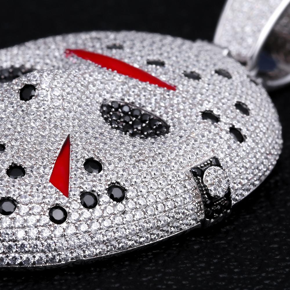 Wholesale Hip Hip Custom Pendants Iced Out Jason Voorhees Mask Necklace Pendant For Horror Halloween Jewelry