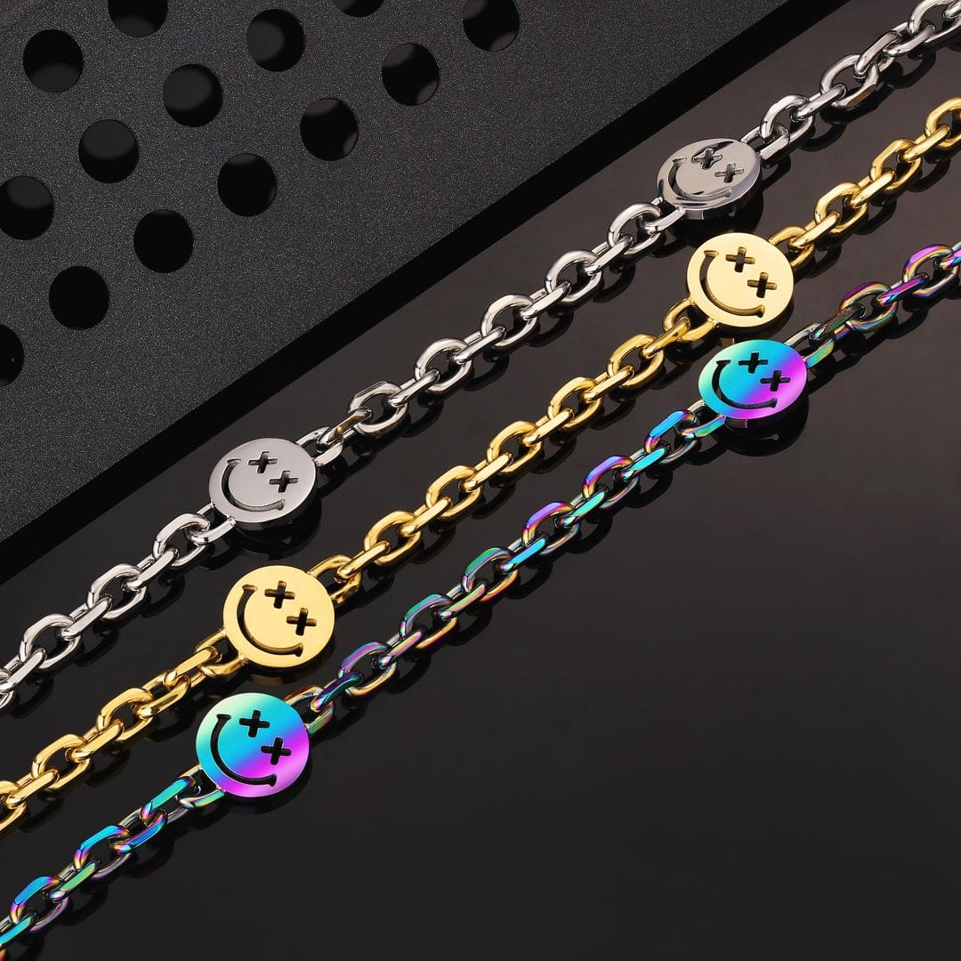 Wholesale Mens Cable Chain 6mm Smiley Face