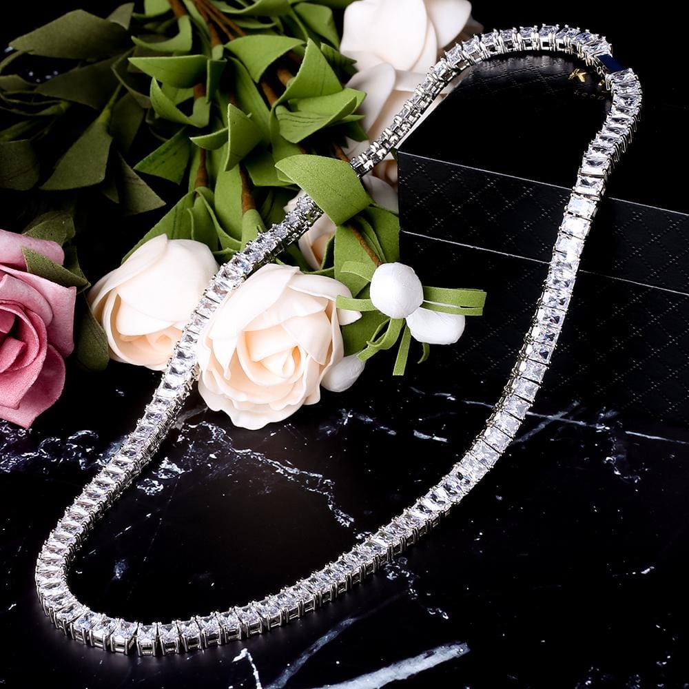 Wholesale 4*6mm Tennis Chain white gold  Plated