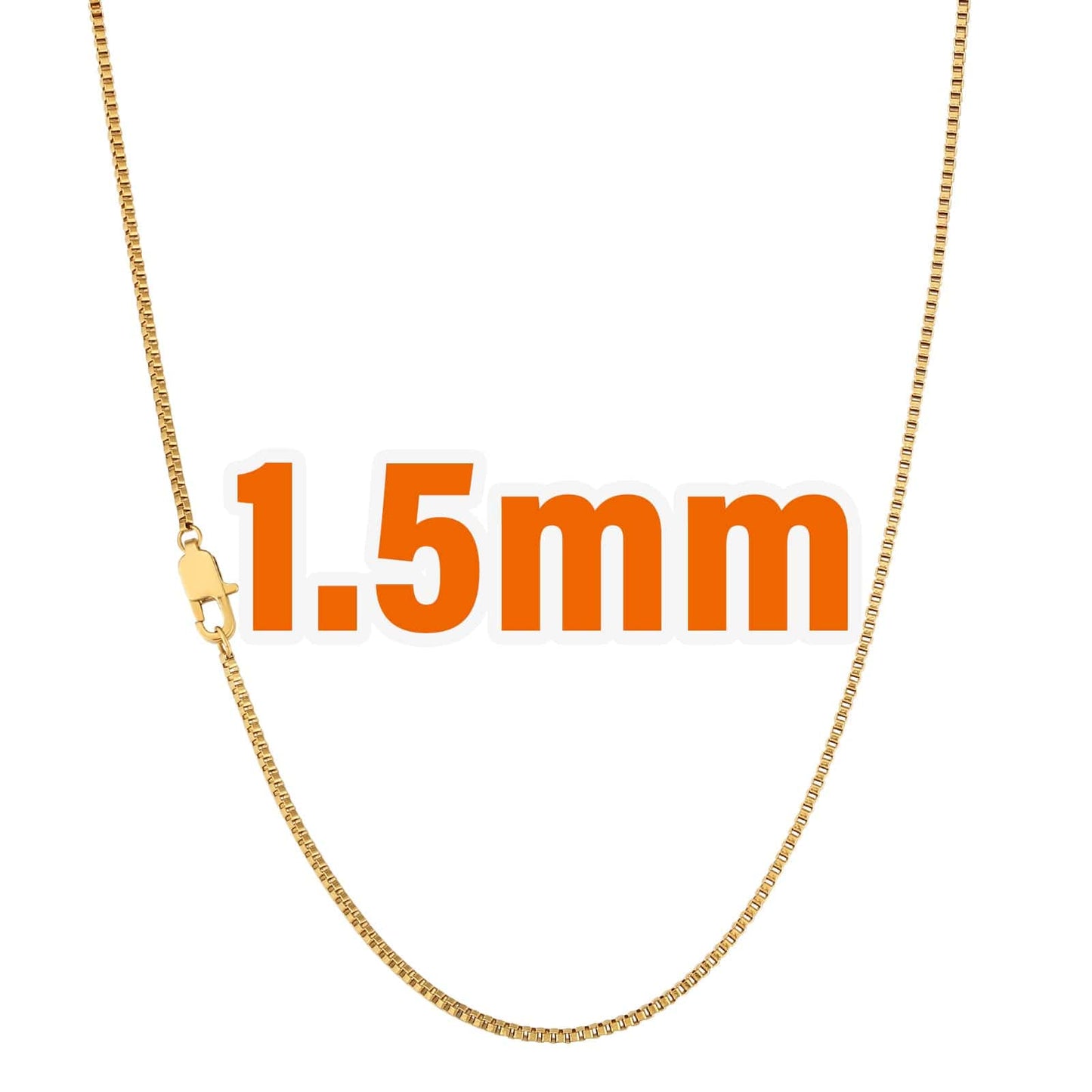 Wholesale Hip Hop Gold Tiny Box Chain 18K Gold 1.5mm-2mm for Women