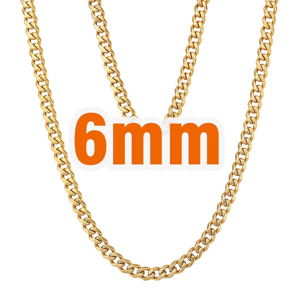 Wholesale Curb Cuban Link Chain 6mm Micro Tiny Cuban 18k Gold