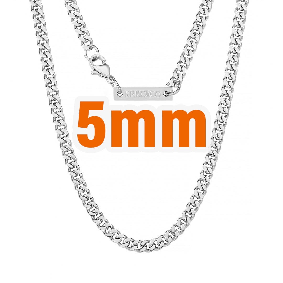 Wholesale Men's Necklace Curb Cuban Link Chain 5mm Micro Tiny Cuban 18k Gold