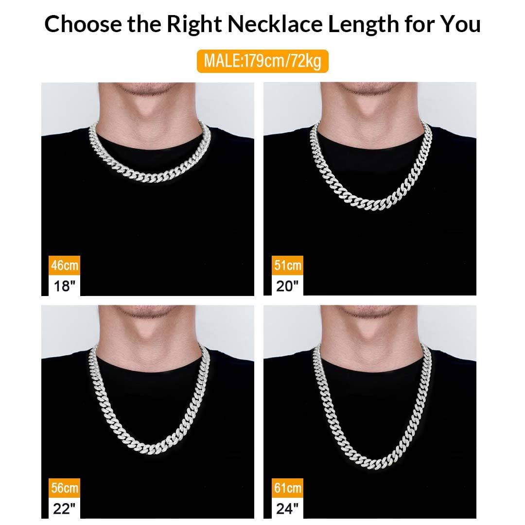 Wholesale KRKC 12mm Iced Out Mens Cuban Link Chain in White Gold