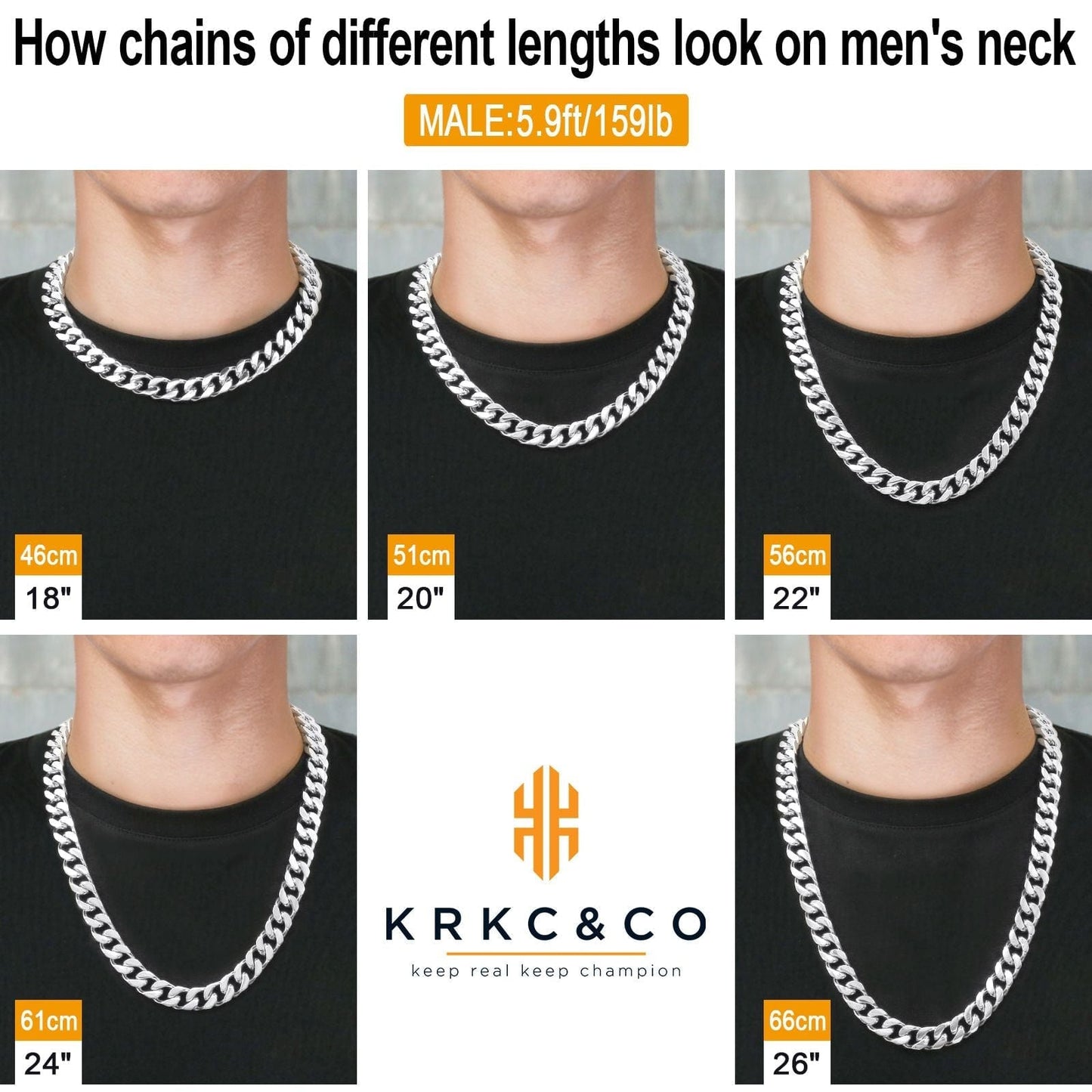 Wholesale Men Cuban Chains Curb Chain Necklace with Hook Buckle Clasp Stainless Steel 14mm in White Gold/18K Gold