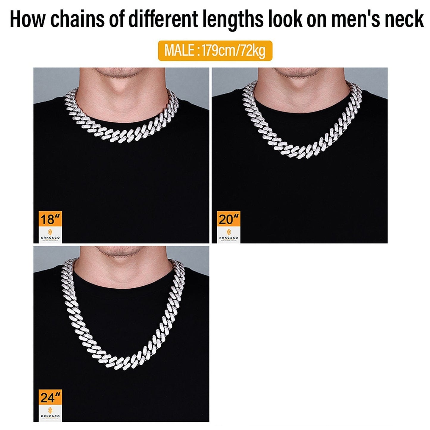 Wholesale Hip Hop Necklaces 18mm Cuban Link Chain Iced Multi Layer 5A CZ Diamond in White Gold