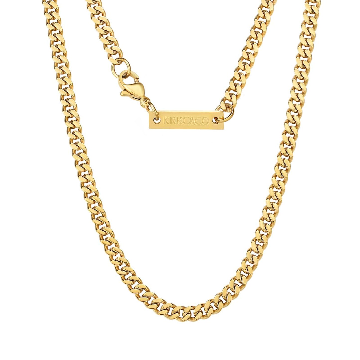 Wholesale Men's Necklace Curb Cuban Link Chain 5mm Micro Tiny Cuban 18k Gold