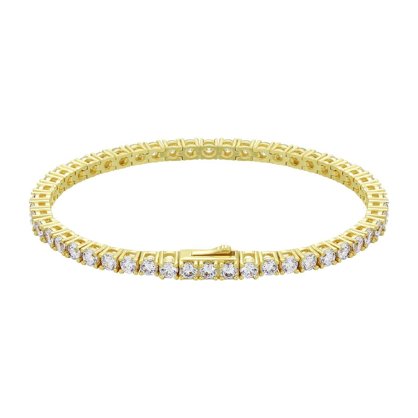 Wholesale 3mm Tennis Bracelet 14K Gold Plated For Fashion Jewelry Drop Shipping