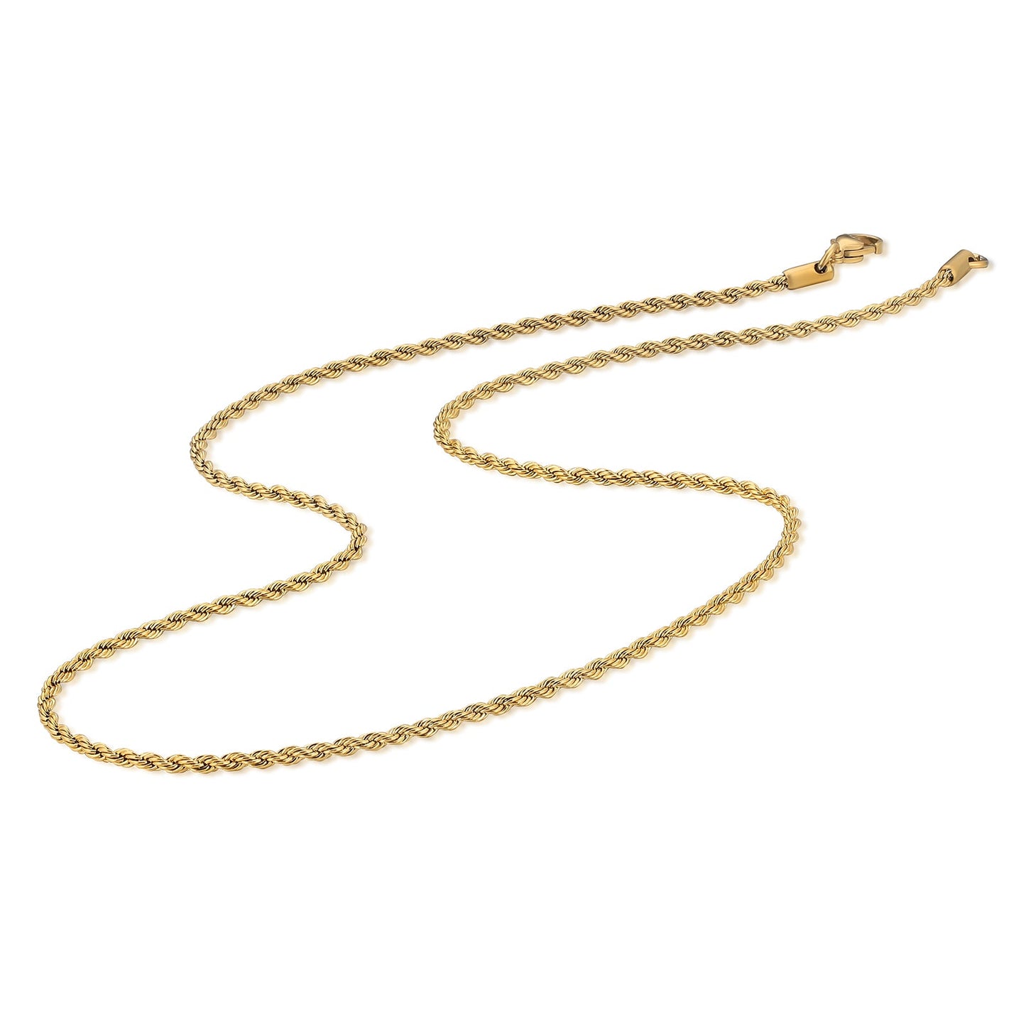 Wholesale Rope Chain 2.5mm Stainless steel with 18k gold plating