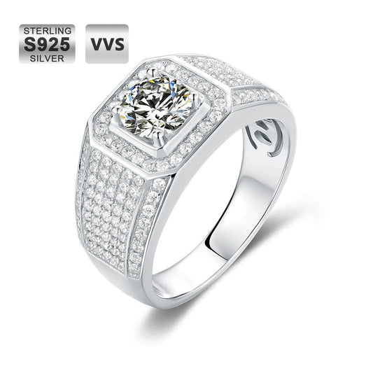 Wholesale 1.0 Carats VVS1 Moissanite Men Ring 0071