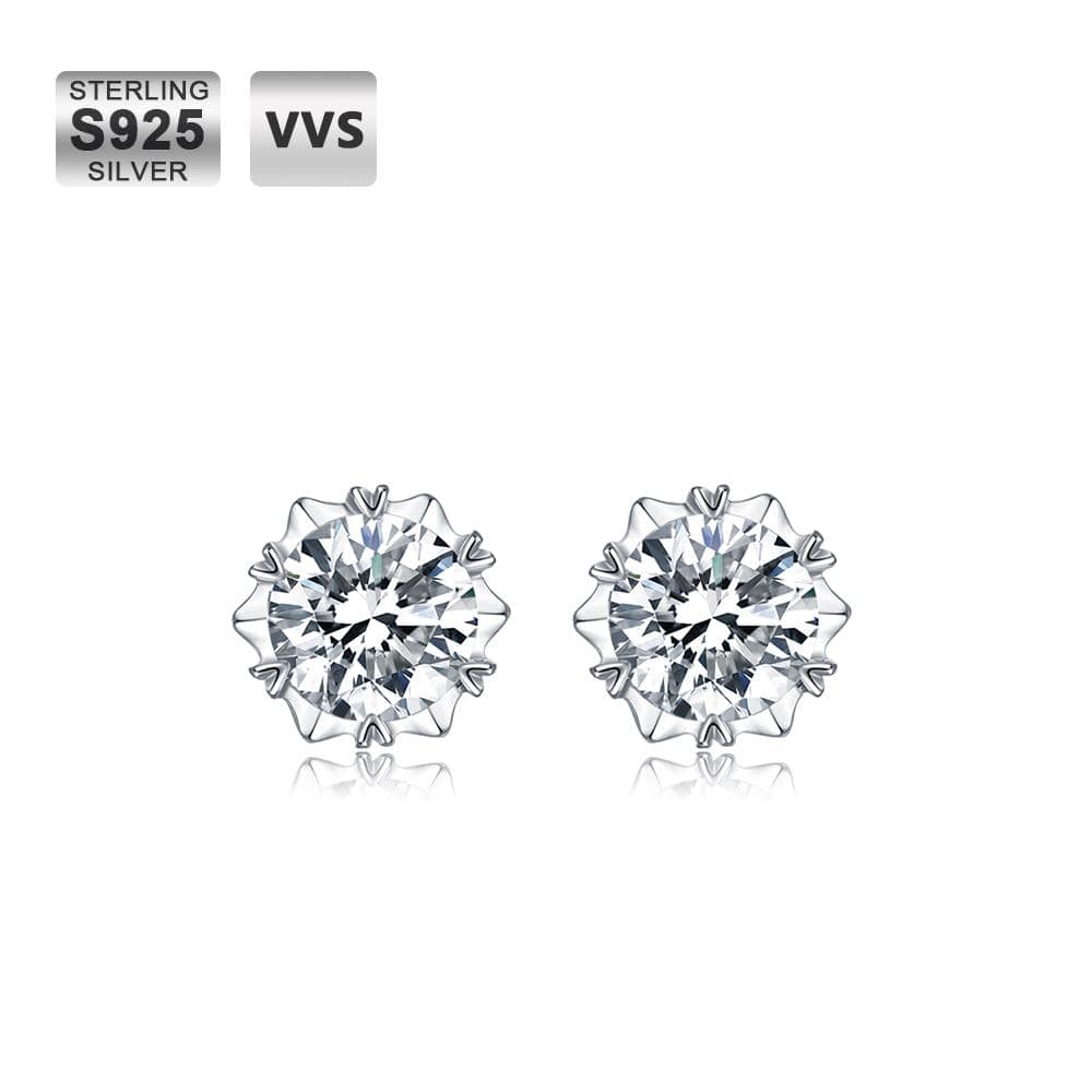 Wholesale Moissanite Earrings Round Moissanite Stud Earrings 0.5 Carats VVS 925 Sterling Silver GRA Certificated Diamond Earrings