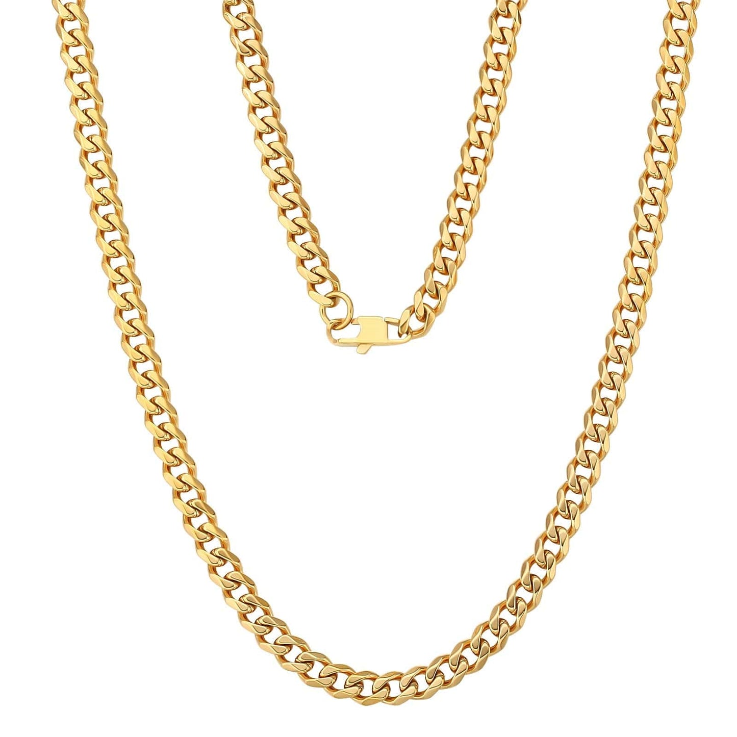 Wholesale Men's Necklace Curb Cuban Link Chain 9mm Micro Tiny Cuban 18k Gold