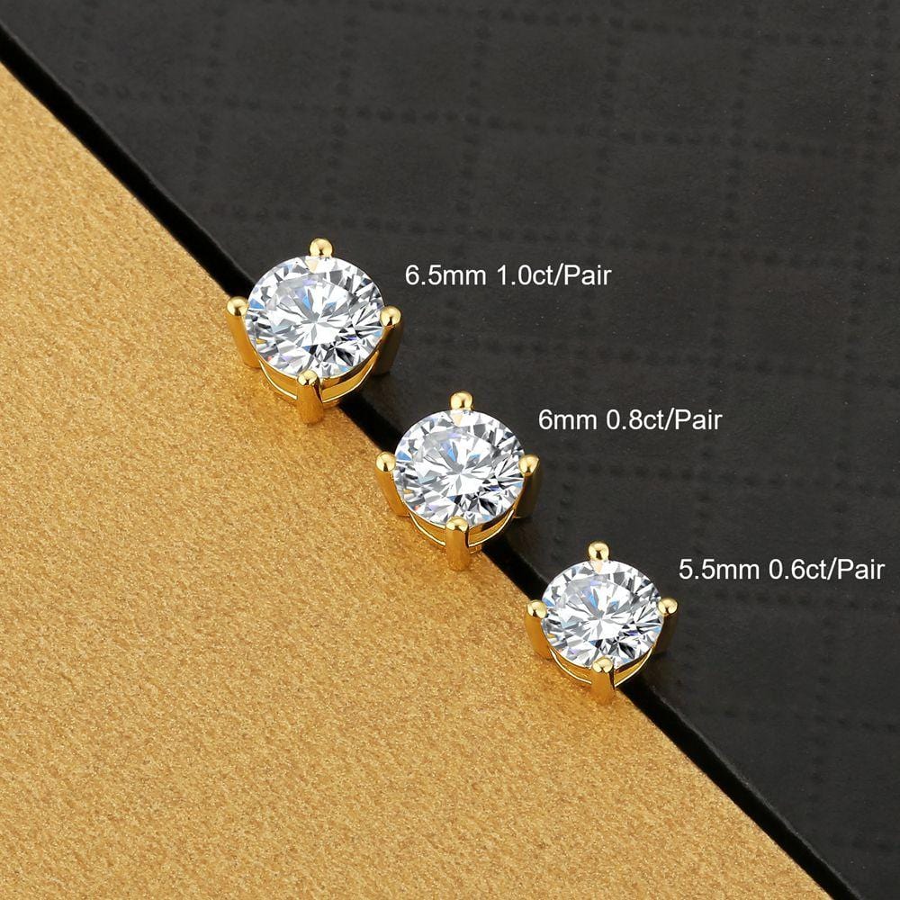 Wholesale Moissanite Earrings Round Brilliant Cut 0.5 Carats VVS D Color 925 Sterling Silver GRA Certificated