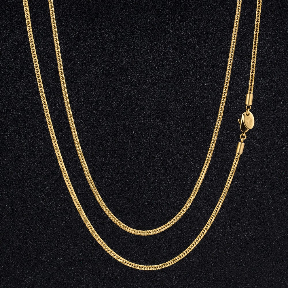 Wholesale Mens Franco Chain 2.5mm Stainless Steel in 18K Gold