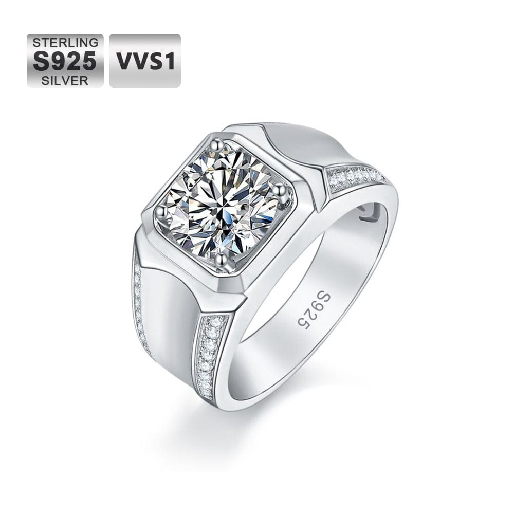 Wholesale 3.0 Carats VVS1 Moissanite Men Ring 0078