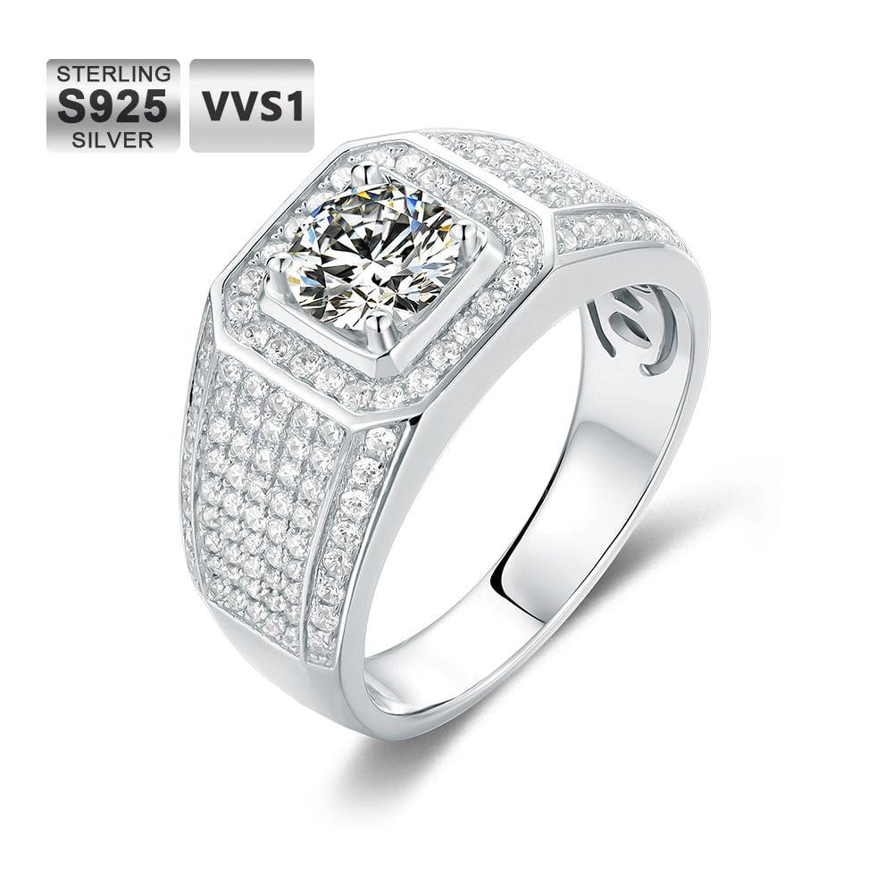 Wholesale Moissanite Engagement Ring 3.0 Carats VVS1 Lab Grown Diamond for Men