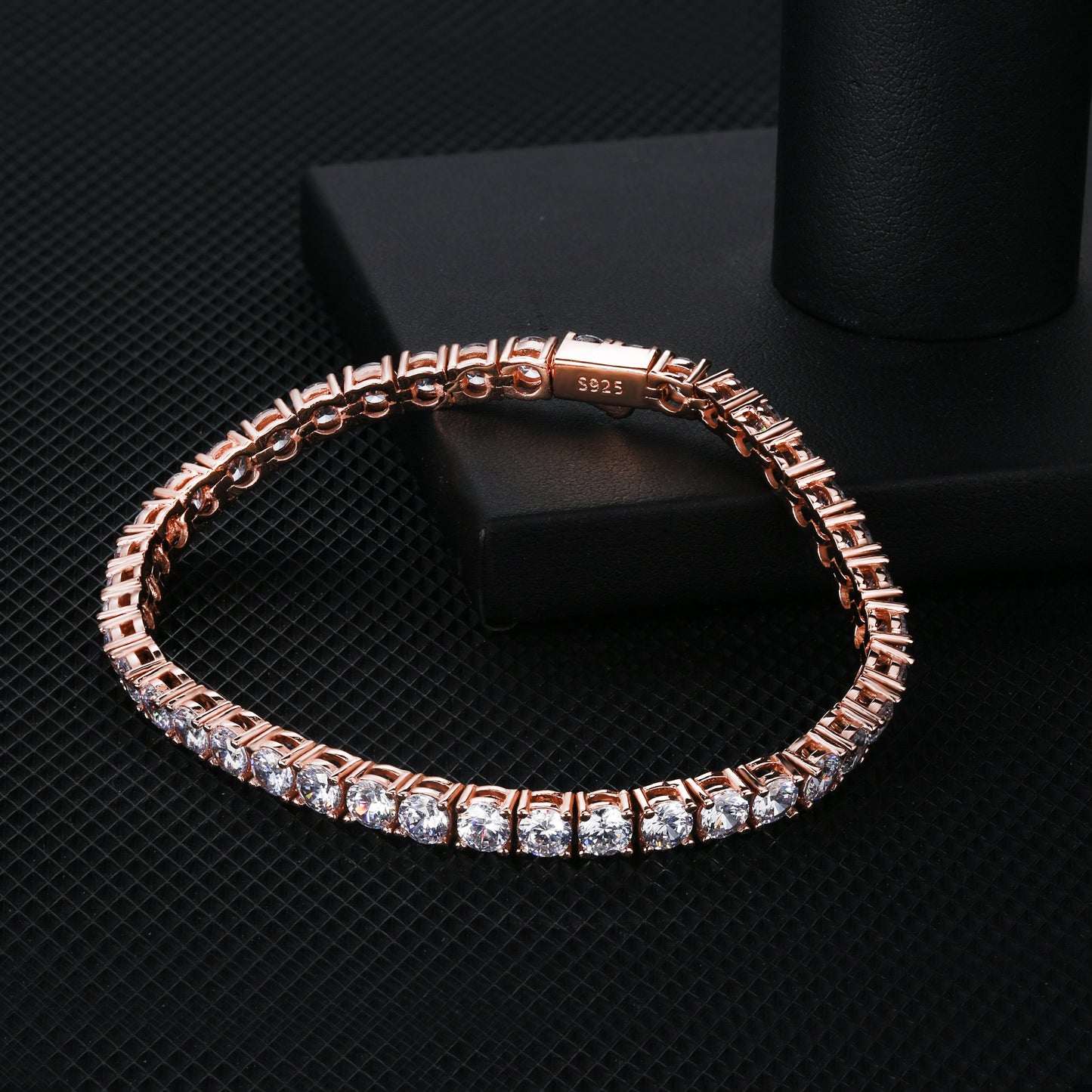 Wholesale 4mm Rose Gold Tennis Bracelet Iced CZ Diamond At Factory Price