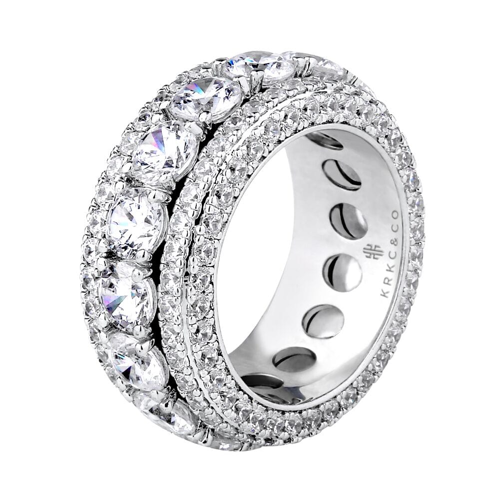 Wholesale Rings Iced Out Rotating Ring Diamond CZ Ring