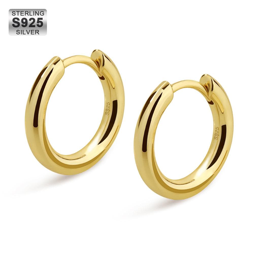 Wholesale S925 Sterling Silver Hoop Earrings Gold Earrings Hypoallergenic for Men Women