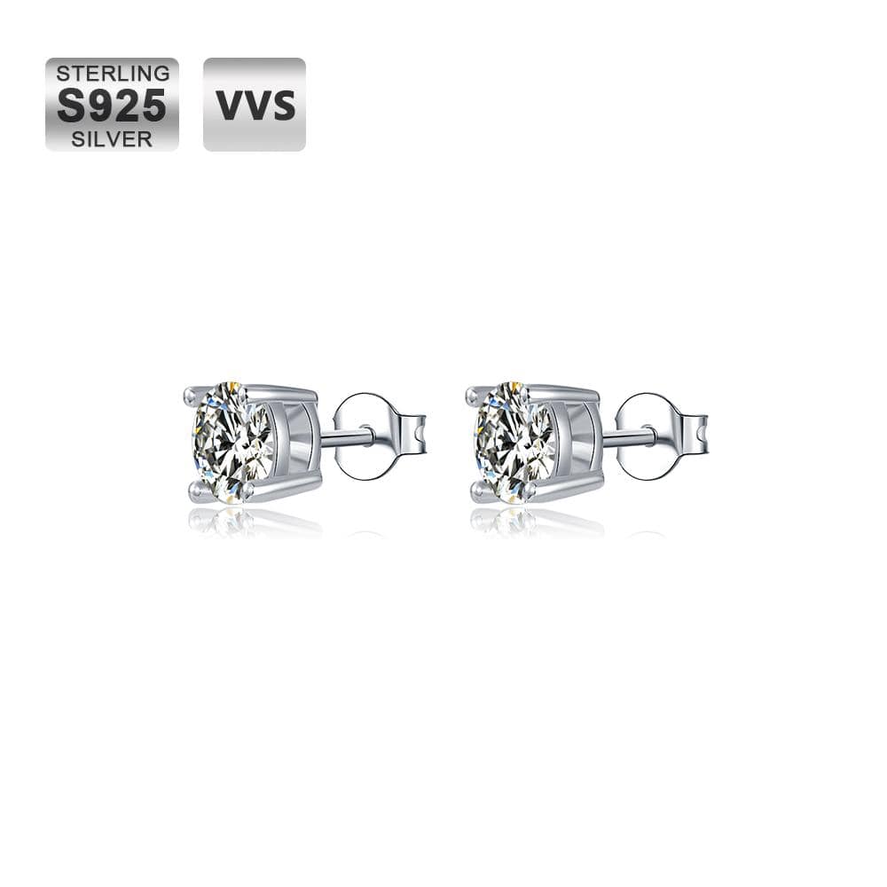 Wholesale Moissanite Earrings Round Moissanite Stud 0.5 Carats VVS 925 Sterling Silver GRA Certificated Diamond Earrings