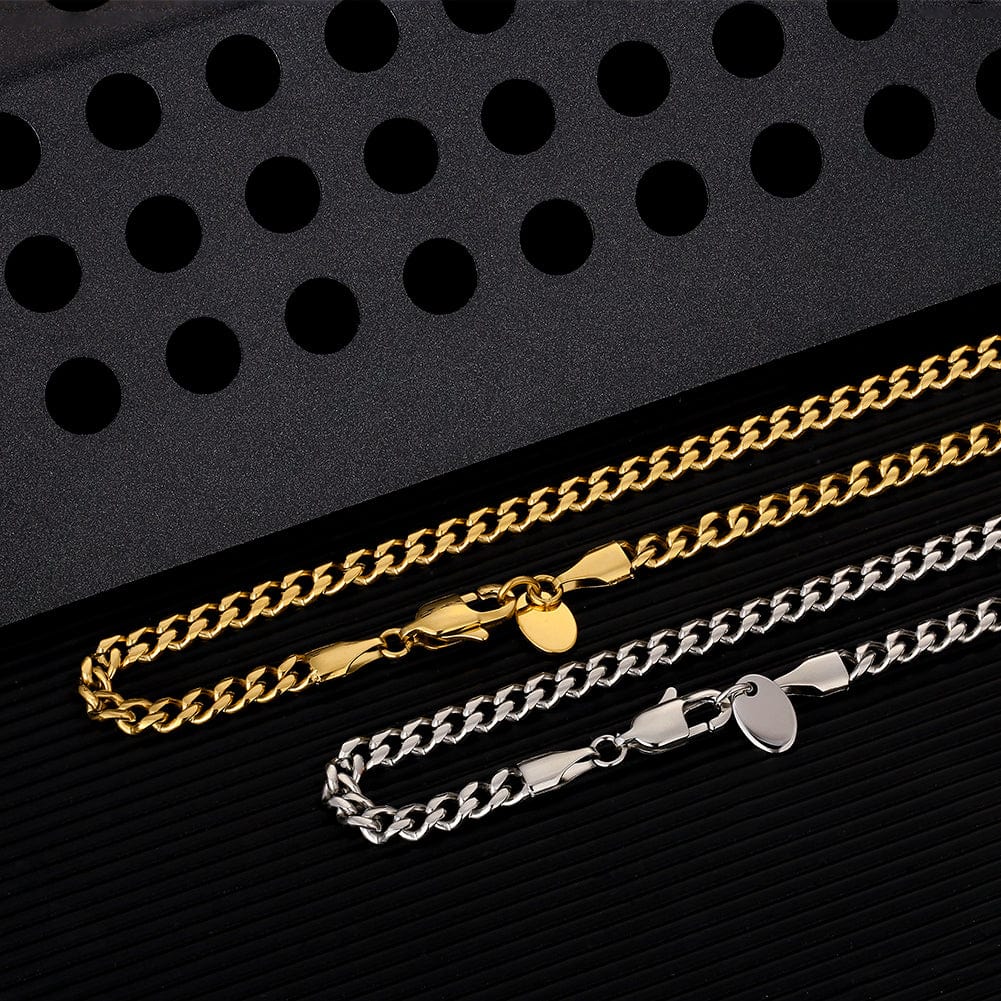 Wholesale  Miami Cuban Link Chain 6mm Stainless Steel Plated 18k Gold