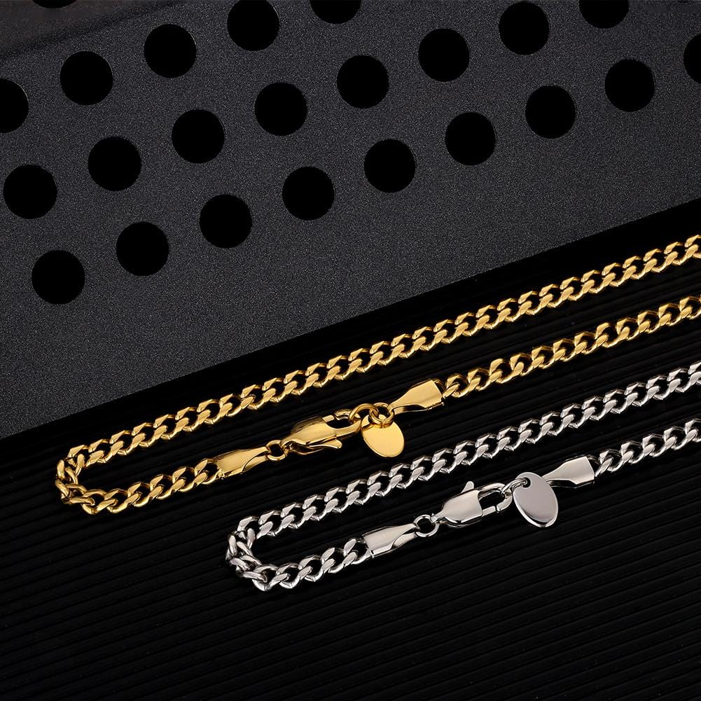 Wholesale Hip Hop Necklaces 4mm Stainless Steel Miami Cuban Link Chain Plated 18k Gold For Drop Shipping