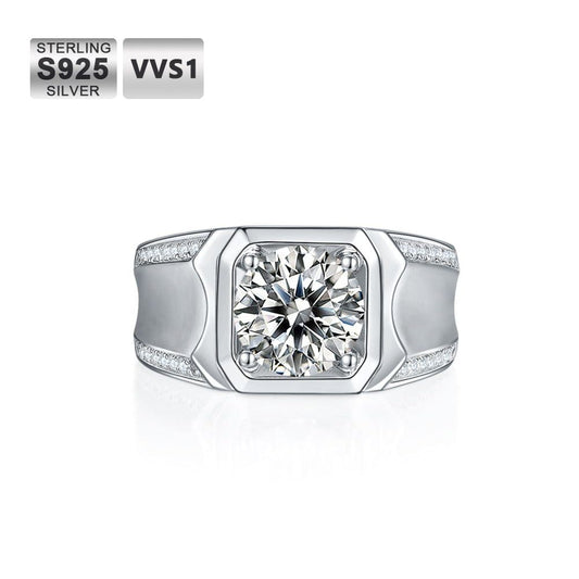 Wholesale 3.0 Carats VVS1 Moissanite Men Ring 0078