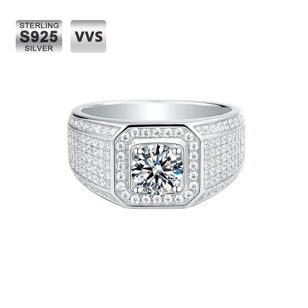 Wholesale 1.0 Carats VVS1 Moissanite Men Ring 0071