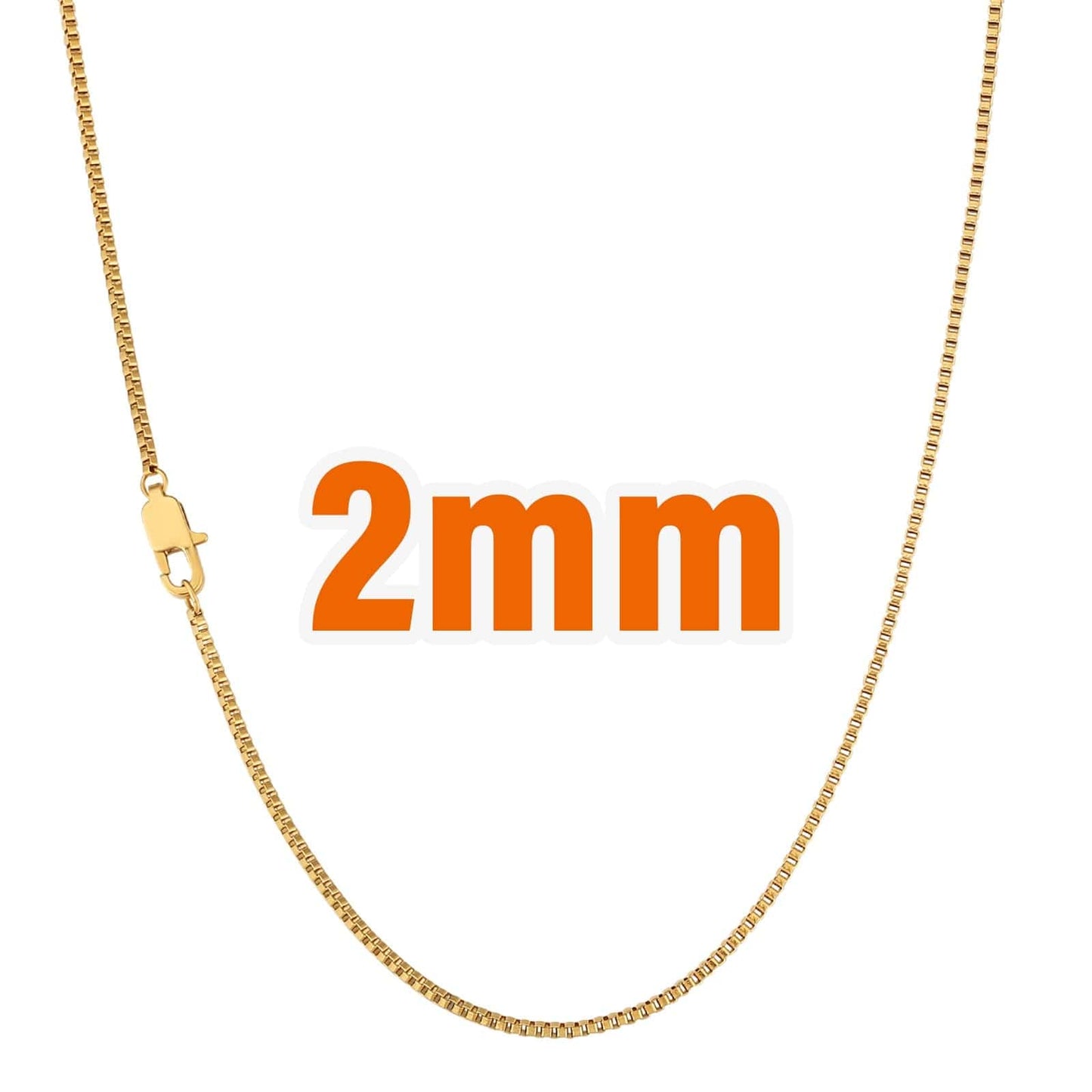 Wholesale Hip Hop Gold Tiny Box Chain 18K Gold 1.5mm-2mm for Women