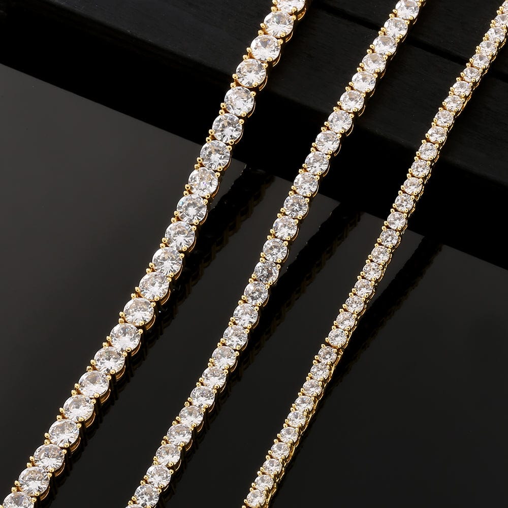 Wholesale Tennis Bracelet 3mm - 5mm brass CZ Diamond 14K Gold/White Gold