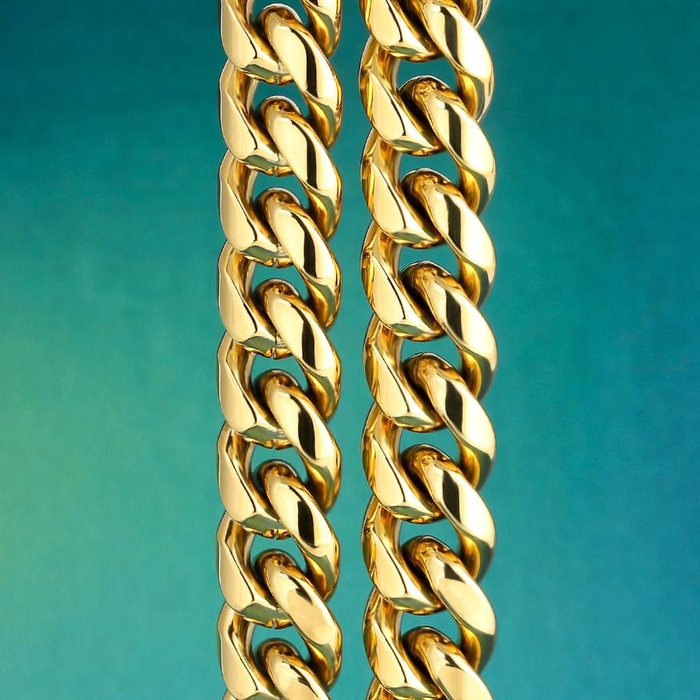 Wholesale KRKC 10mm Men Miami Cuban Link Bracelet in 18K Gold