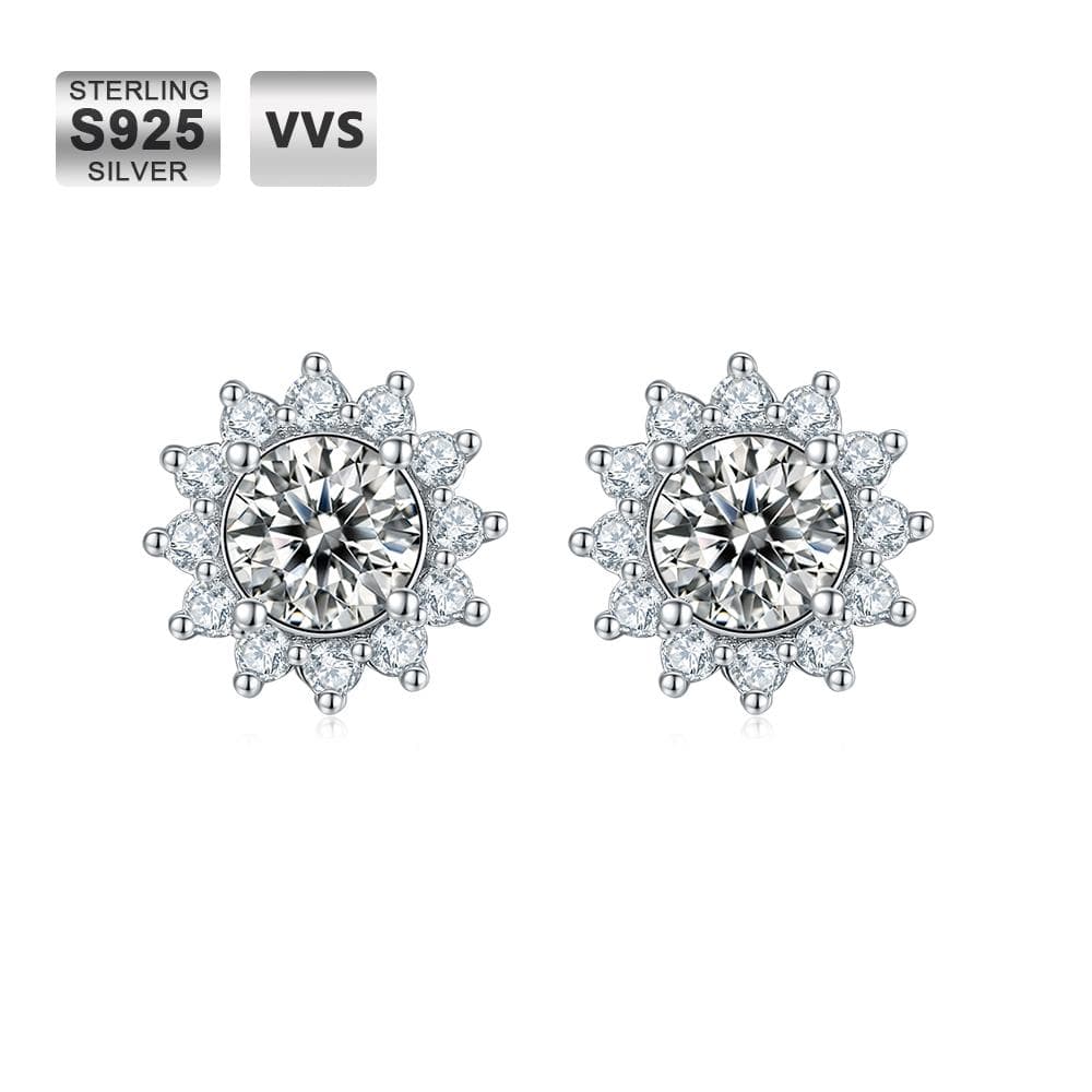 Wholesale Moissanite Earrings Fashion Diamond Stud Earrings 0.5 Carats VVS D Color 925 Sterling Silver GRA Certificated Diamond Earrings