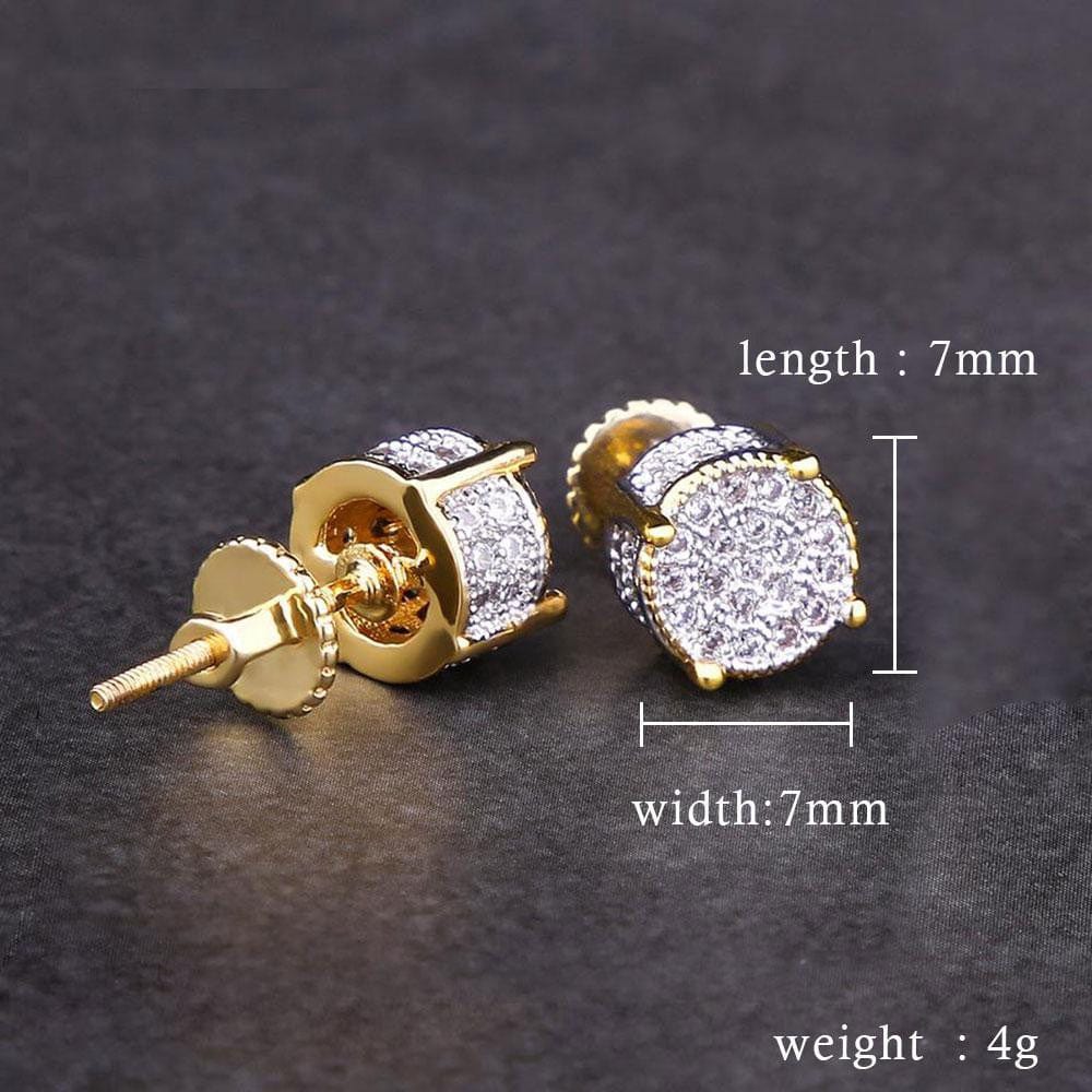 Wholesale 925 Sterling Silver  Stud Earrings  With Round Diamond CZ Plated White Gold 14K Gold