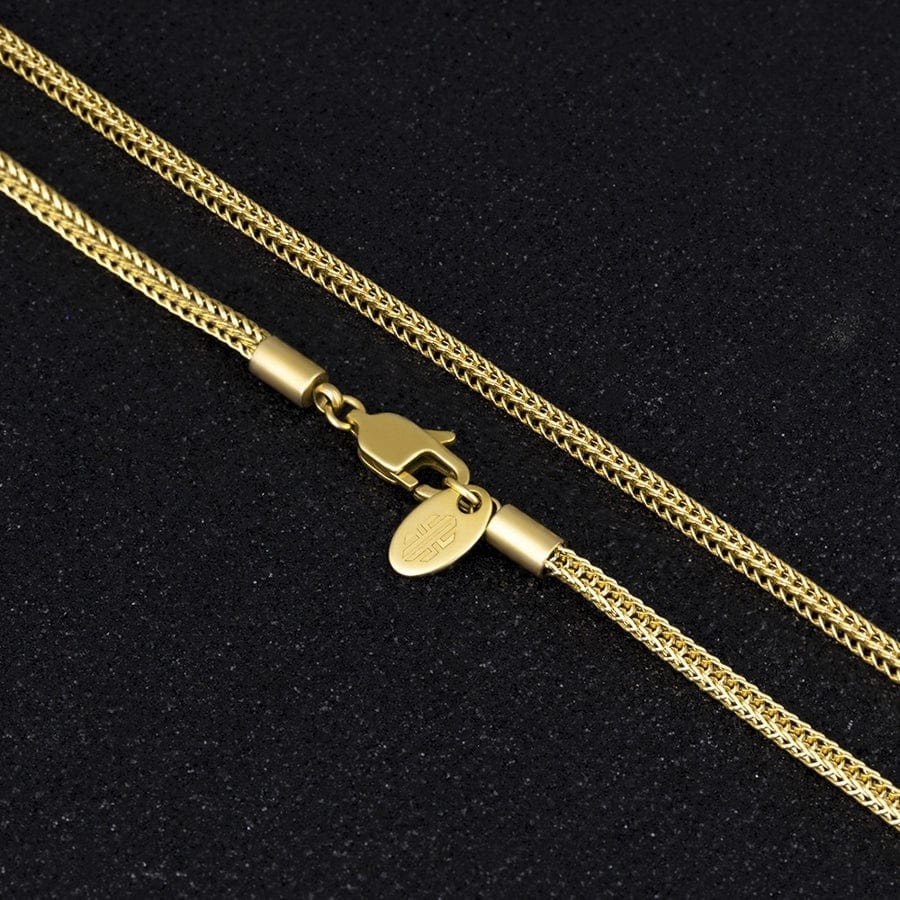 Hip Hop Necklaces Wholesale Fancy 3mm Cable Chain Figaro Chain In Stainless Steel Filled Solid Gold