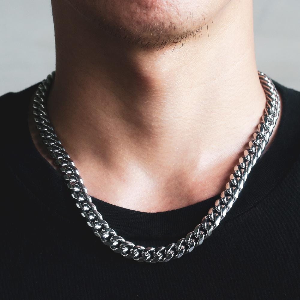 Wholesale 10mm Mens Miami Cuban Link Chain Stainless Steel Hip Hop Necklace