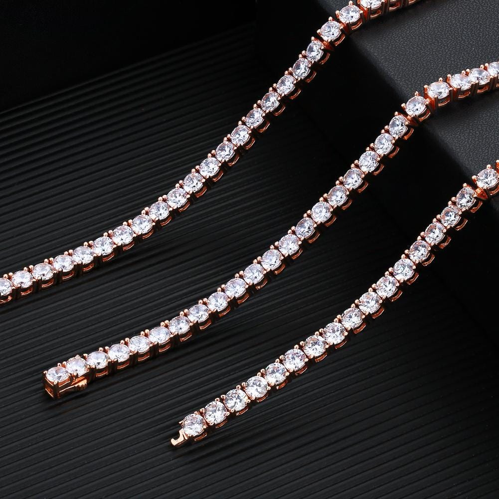 Wholesale 4mm Rose Gold Tennis Bracelet Iced CZ Diamond At Factory Price