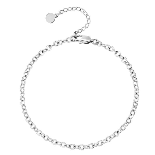 Wholesale Stainless Steel Anklets 4mm Flat Chain Anklet for Women