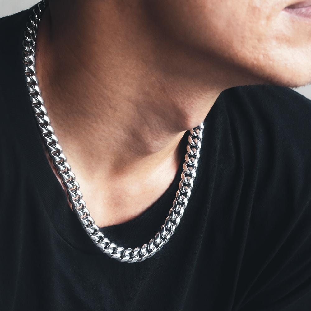 Wholesale 10mm Mens Miami Cuban Link Chain Stainless Steel Hip Hop Necklace