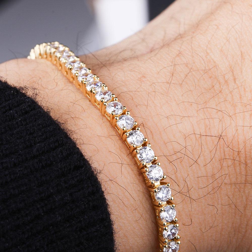 Wholesale 3mm Tennis Bracelet 14K Gold Plated For Fashion Jewelry Drop Shipping