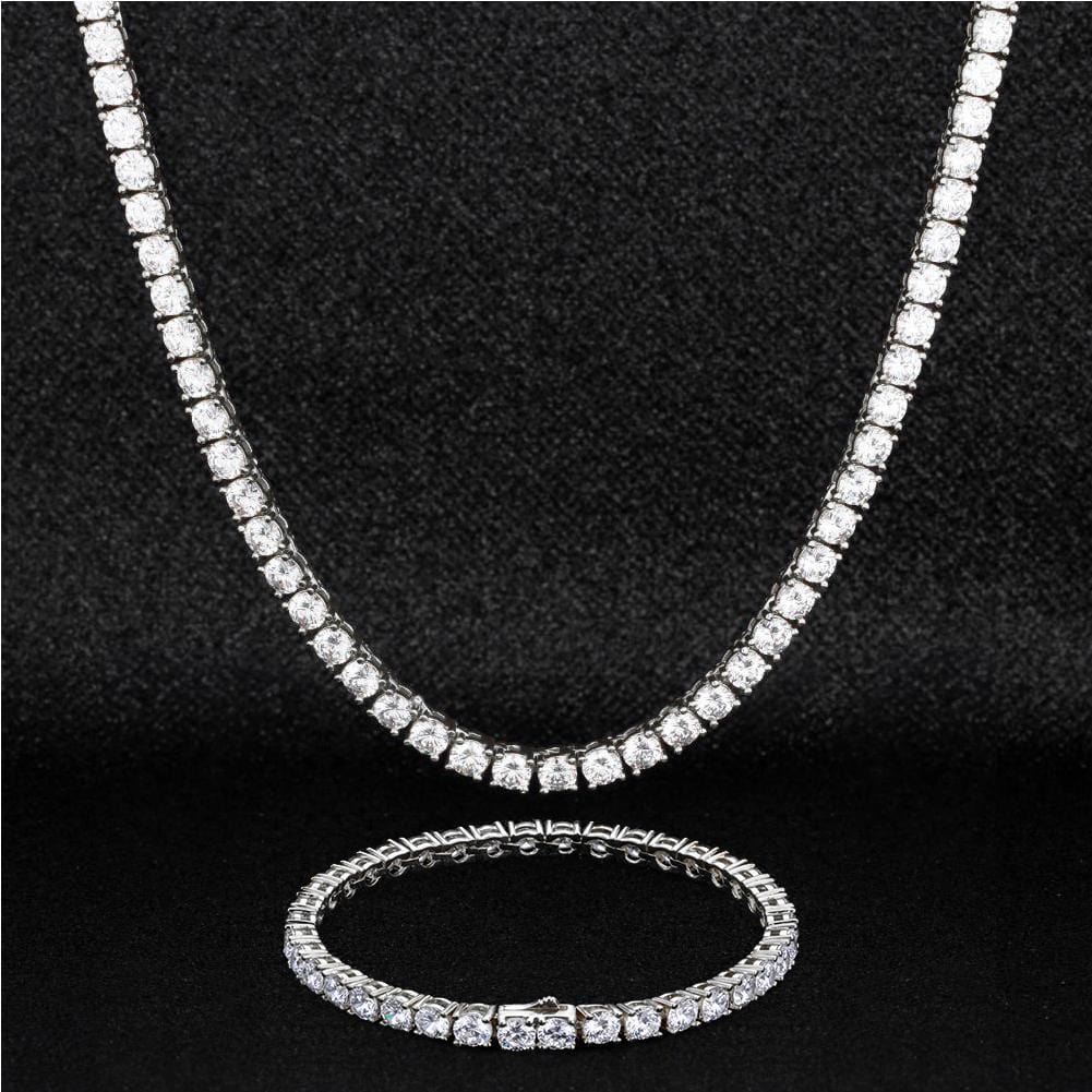 Wholesale Tennis Chain 4mm S925 Sterling Silver