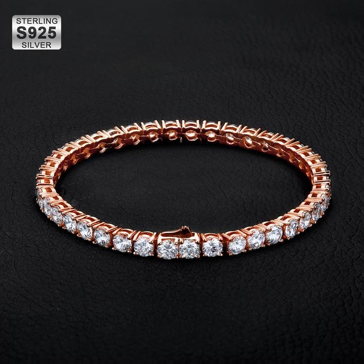 Wholesale 4mm Rose Gold Tennis Bracelet Iced CZ Diamond At Factory Price