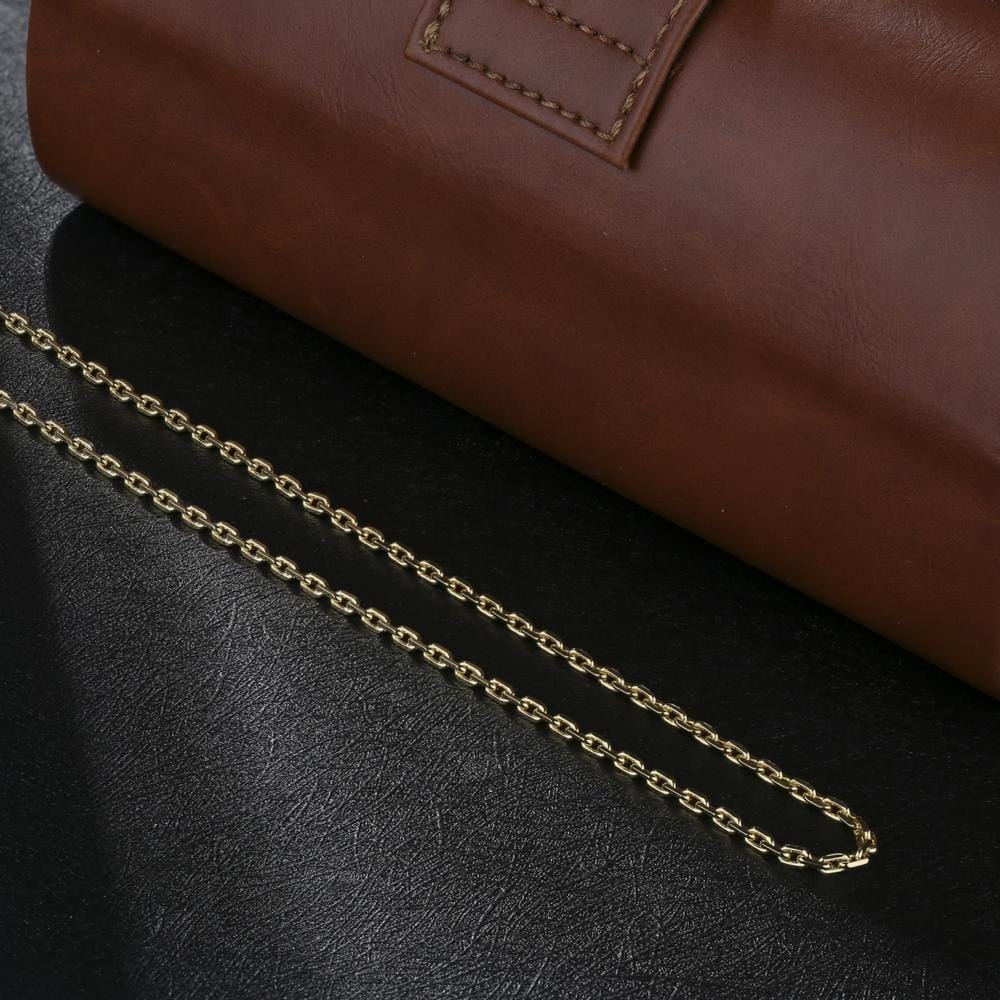 Hip Hop Necklaces Wholesale 2.5mm CNC Cable Chain In S925 Sterling Silver Plated 14K Gold For Amazon Distributors