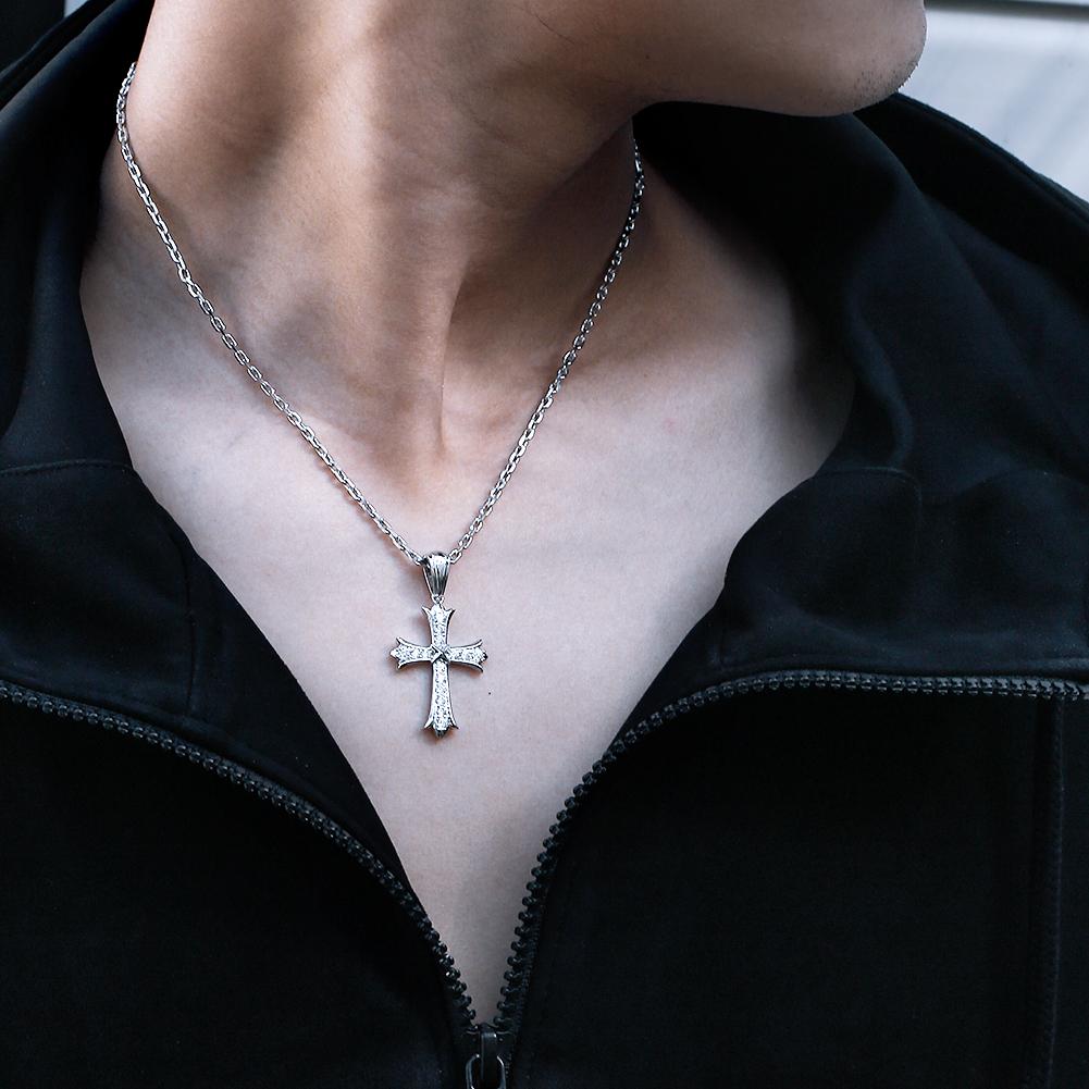 Wholesale Hip Hip Custom Pendants Iced Iris Cross Necklace Pendant White Gold