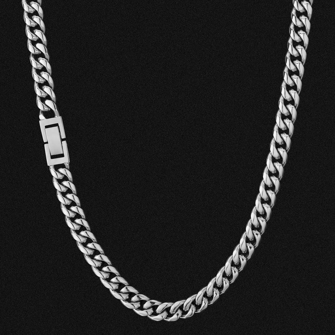 Hip Hop Necklaces Wholsale 8mm Titanium Stainless Steel Miami Curb Chain Necklace Plated Silver Gold