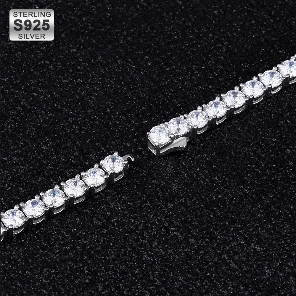 Wholesale 5mm Tennis Chain With Diamond CZ Plated White Gold