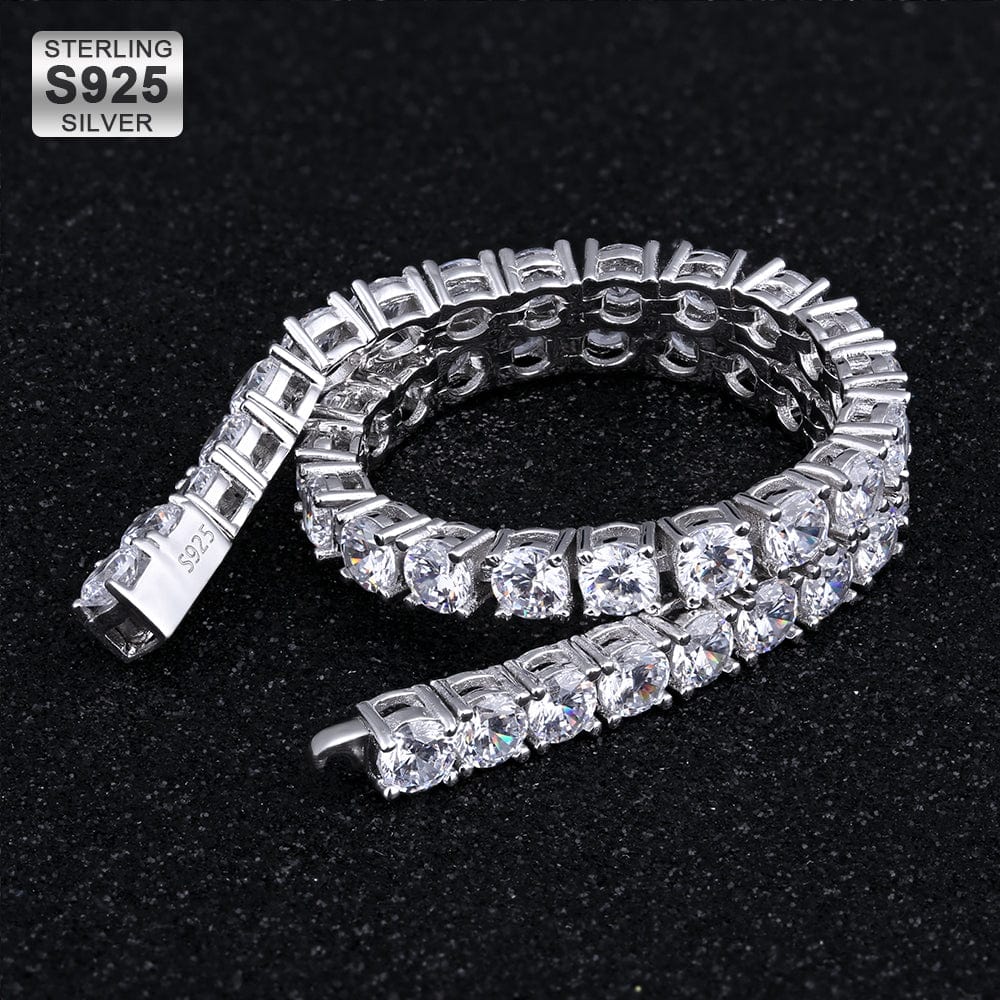 Wholesale 5mm Tennis Chain With Diamond CZ Plated White Gold